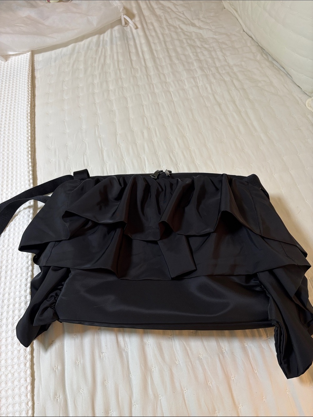 Simone Rocha Black Ruffled Shoulder Bag with Beaded strap - Picture 4 of 13